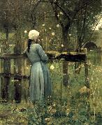 William Stott of Oldham A Girl in a  Meadow oil painting artist